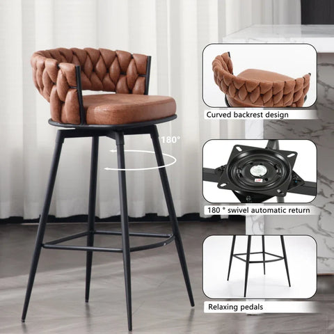 Whisky Brown Presley Bar Stool