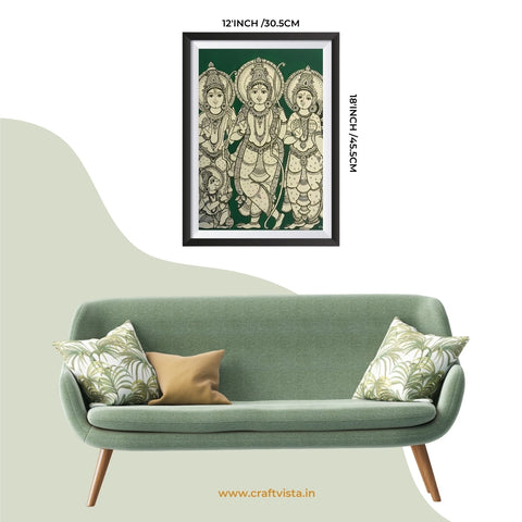 Shree RAM DARBAR KALAMKARI ART WALL FRAME