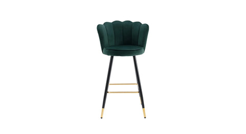 Green Color Flower Counter Stool