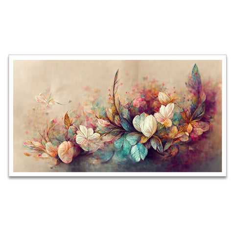 Vibrant Flowers Pattern Floating Frame Canvas Wall Painting