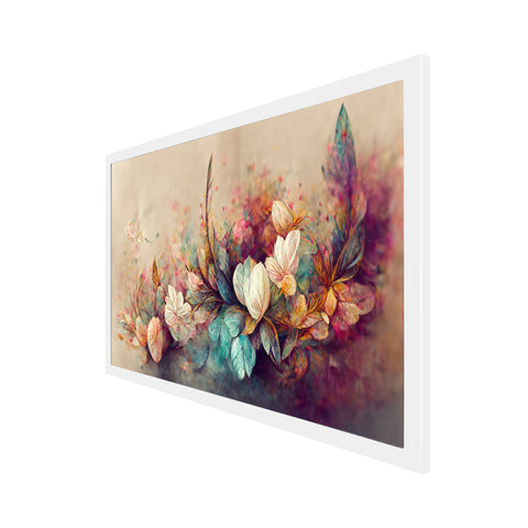 Vibrant Flowers Pattern Floating Frame Canvas Wall Painting