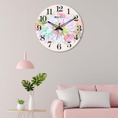 Olivetree Wooden Wall Clock 12" Silent Movement Decorative Wall Clock Classic Clock Battery Operated Round Easy to Read for Home, Living Room,Office(Multi) - 4081