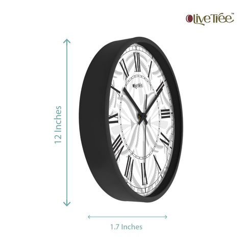 Olive Tree Wall Clock 12" Decorative Latest Plastic Wall Clock Tik-Tok Movement Classic Clock Battery Operated Round Easy to Read for Room/Home/Kitchen/Bedroom/Office/School - 9199