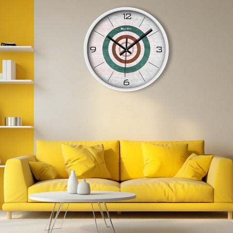 Olive Tree Wall Clock for Living Room, Home, Bedroom Walls, Kitchen, Office, Round Shape Designer Plastic Wall Clock for Home Decor, 12- inch,30 x 30 cm -9397