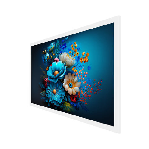 Colorful Flower Bunch Floating Frame Floral Canvas Wall Painting