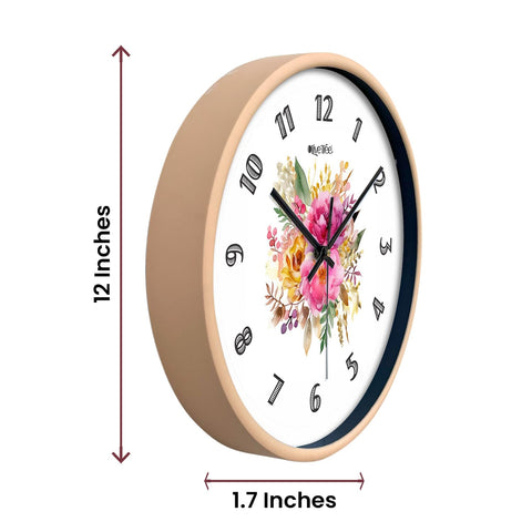 Olive Tree Wall Clock for Living Room, Home, Bedroom Walls, Kitchen, Office, Round Shape Designer Plastic Wall Clock for Home Decor, 12- inch,30 x 30 cm -9402