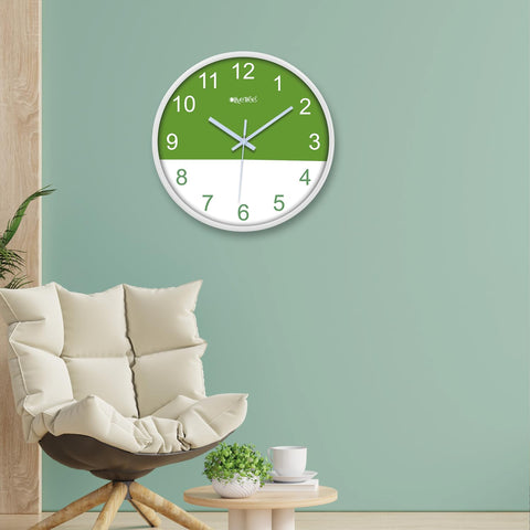 Olive Tree Wall Clock 12" Decorative Latest Plastic Wall Clock TIK-Tok Movement Classic Clock Battery Operated Round Easy to Read for Room/Home/Kitchen/Bedroom/Office/School - 9151