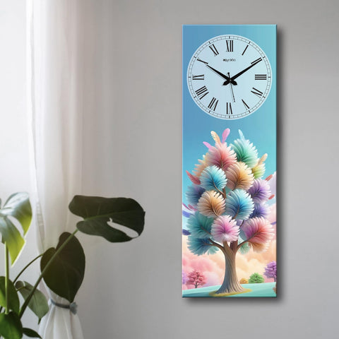 Olive Tree Wooden Wall Clock Decorative Latest Wall Clock TIK-Tok Movement Classic Clock Battery Operated Easy to Read for Room/Home/Kitchen/Bedroom/Office/School -1120