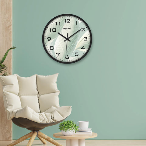 Olive Tree Wall Clock 12" Decorative Latest Plastic Wall Clock TIK-Tok Movement Classic Clock Battery Operated Round Easy to Read for Room/Home/Kitchen/Bedroom/Office/School - 9054