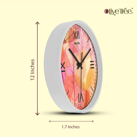 Olive Tree Wall Clock 12" Decorative Latest Plastic Wall Clock Tik-Tok Movement Classic Clock Battery Operated Round Easy to Read for Room/Home/Kitchen/Bedroom/Office/School - 9291