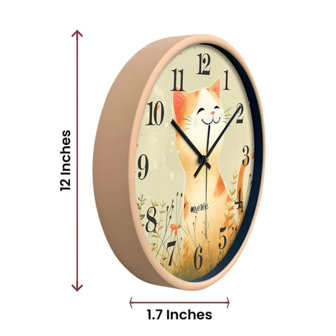 Olive Tree Wall Clock for Living Room, Home, Bedroom Walls, Kitchen, Office, Round Shape Designer Plastic Wall Clock for Home Decor, 12- inch,30 x 30 cm -9406