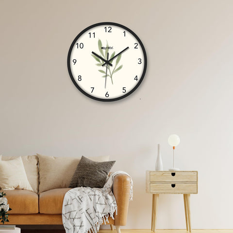 Olive Tree Wall Clock 12" Decorative Latest Plastic Wall Clock TIK-Tok Movement Classic Clock Battery Operated Round Easy to Read for Room/Home/Kitchen/Bedroom/Office/School - 9154