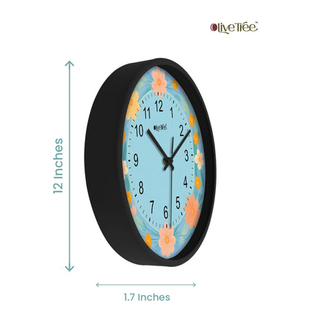 Olive Tree Wall Clock 12" Decorative Latest Plastic Wall Clock TIK-Tok Movement Classic Clock Battery Operated Round Easy to Read for Room/Home/Kitchen/Bedroom/Office/School - 9057