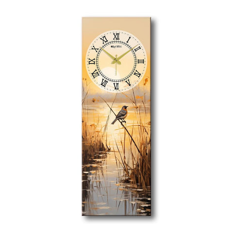 Olive Tree Wooden Wall Clock Decorative Latest Wall Clock Silent Movement Classic Clock Battery Operated Easy to Read for Room/Home/Kitchen/Bedroom/Office/School -1134G