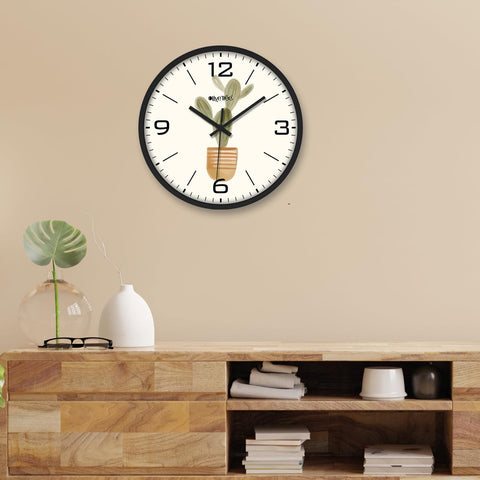 Olive Tree Wall Clock 12" Decorative Latest Plastic Wall Clock TIK-Tok Movement Classic Clock Battery Operated Round Easy to Read for Room/Home/Kitchen/Bedroom/Office/School - 9142