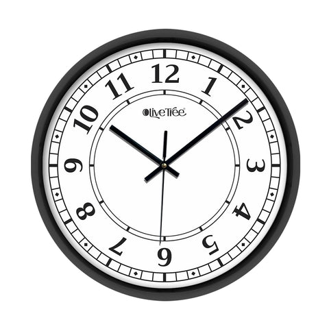 Olive Tree Wall Clock for Living Room, Home, Bedroom Walls, Kitchen, Office, Round Shape Designer Plastic Wall Clock for Home Decor, 12- inch,30 x 30 cm -9356