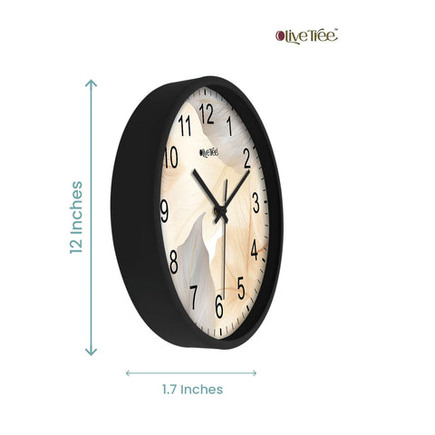 Olive Tree Wall Clock 12" Decorative Latest Plastic Wall Clock TIK-Tok Movement Classic Clock Battery Operated Round Easy to Read for Room/Home/Kitchen/Bedroom/Office/School - 9082