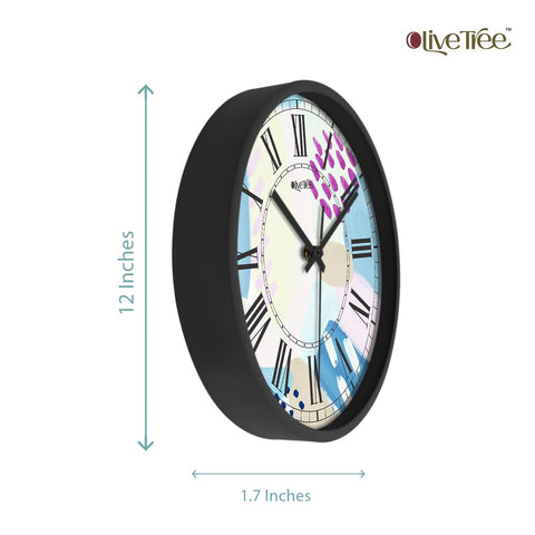 Olive Tree Wall Clock 12" Decorative Latest Plastic Wall Clock Tik-Tok Movement Classic Clock Battery Operated Round Easy to Read for Room/Home/Kitchen/Bedroom/Office/School - 9180