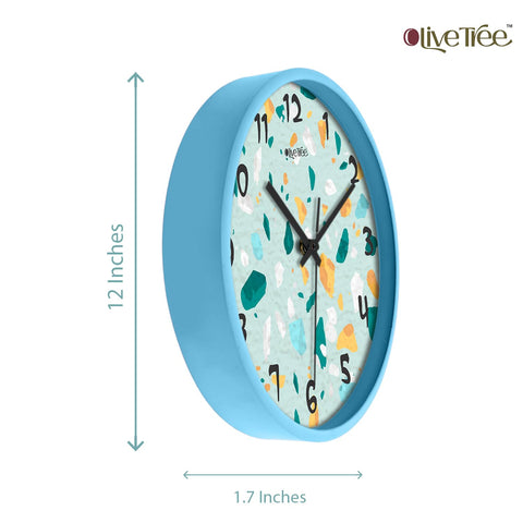 Olive Tree Wall Clock 12" Decorative Latest Plastic Wall Clock Tik-Tok Movement Classic Clock Battery Operated Round Easy to Read for Room/Home/Kitchen/Bedroom/Office/School - 9232