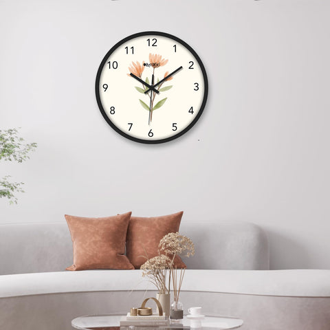 Olive Tree Wall Clock 12" Decorative Latest Plastic Wall Clock TIK-Tok Movement Classic Clock Battery Operated Round Easy to Read for Room