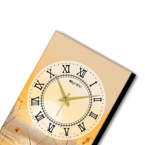 Olive Tree Wooden Wall Clock Decorative Latest Wall Clock Silent Movement Classic Clock Battery Operated Easy to Read for Room/Home/Kitchen/Bedroom/Office/School -1134G