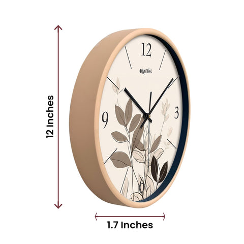 Olive Tree Wall Clock for Living Room, Home, Bedroom Walls, Kitchen, Office, Round Shape Designer Plastic Wall Clock for Home Decor, 12- inch,30 x 30 cm -9418