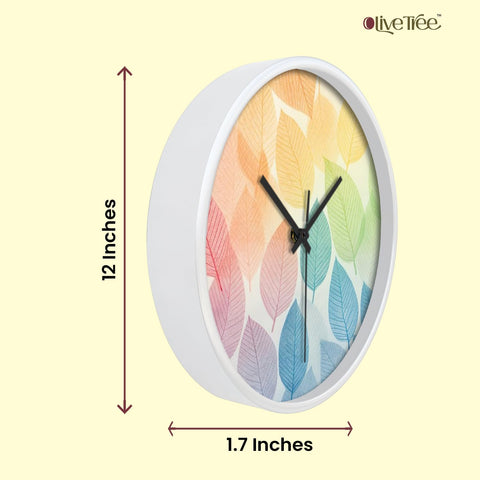 Olive Tree Wall Clock for Living Room, Home, Bedroom Walls, Kitchen, Office, Round Shape Designer Plastic Wall Clock for Home Decor, 12- inch,30 x 30 cm -9330