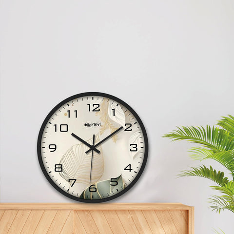 Olive Tree Wall Clock 12" Decorative Latest Plastic Wall Clock TIK-Tok Movement Classic Clock Battery Operated Round Easy to Read for Room/Home/Kitchen/Bedroom/Office/School - 9055