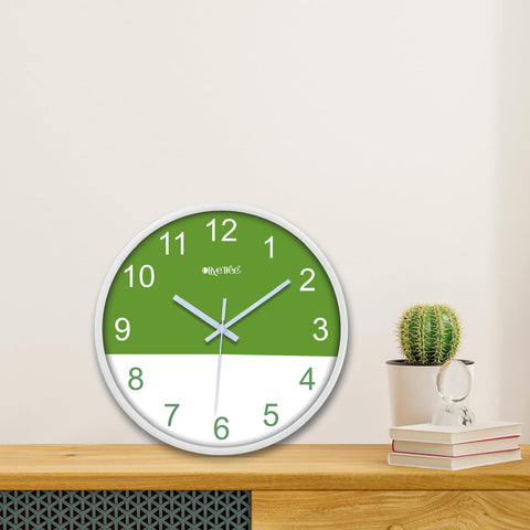 Olive Tree Wall Clock 12" Decorative Latest Plastic Wall Clock TIK-Tok Movement Classic Clock Battery Operated Round Easy to Read for Room/Home/Kitchen/Bedroom/Office/School - 9151