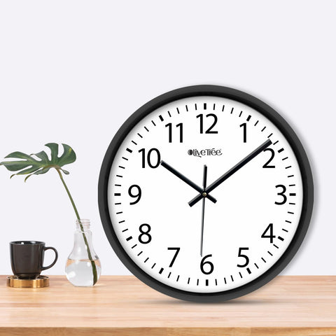 Olive Tree Wall Clock for Living Room, Home, Bedroom Walls, Kitchen, Office, Round Shape Designer Plastic Wall Clock for Home Decor, 12- inch,30 x 30 cm -9353