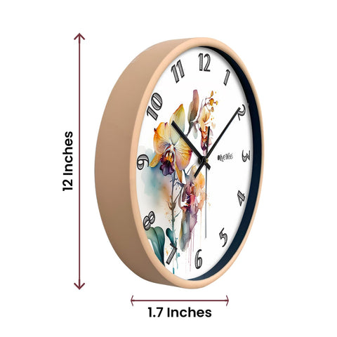 Olive Tree Wall Clock for Living Room, Home, Bedroom Walls, Kitchen, Office, Round Shape Designer Plastic Wall Clock for Home Decor, 12- inch,30 x 30 cm -9410