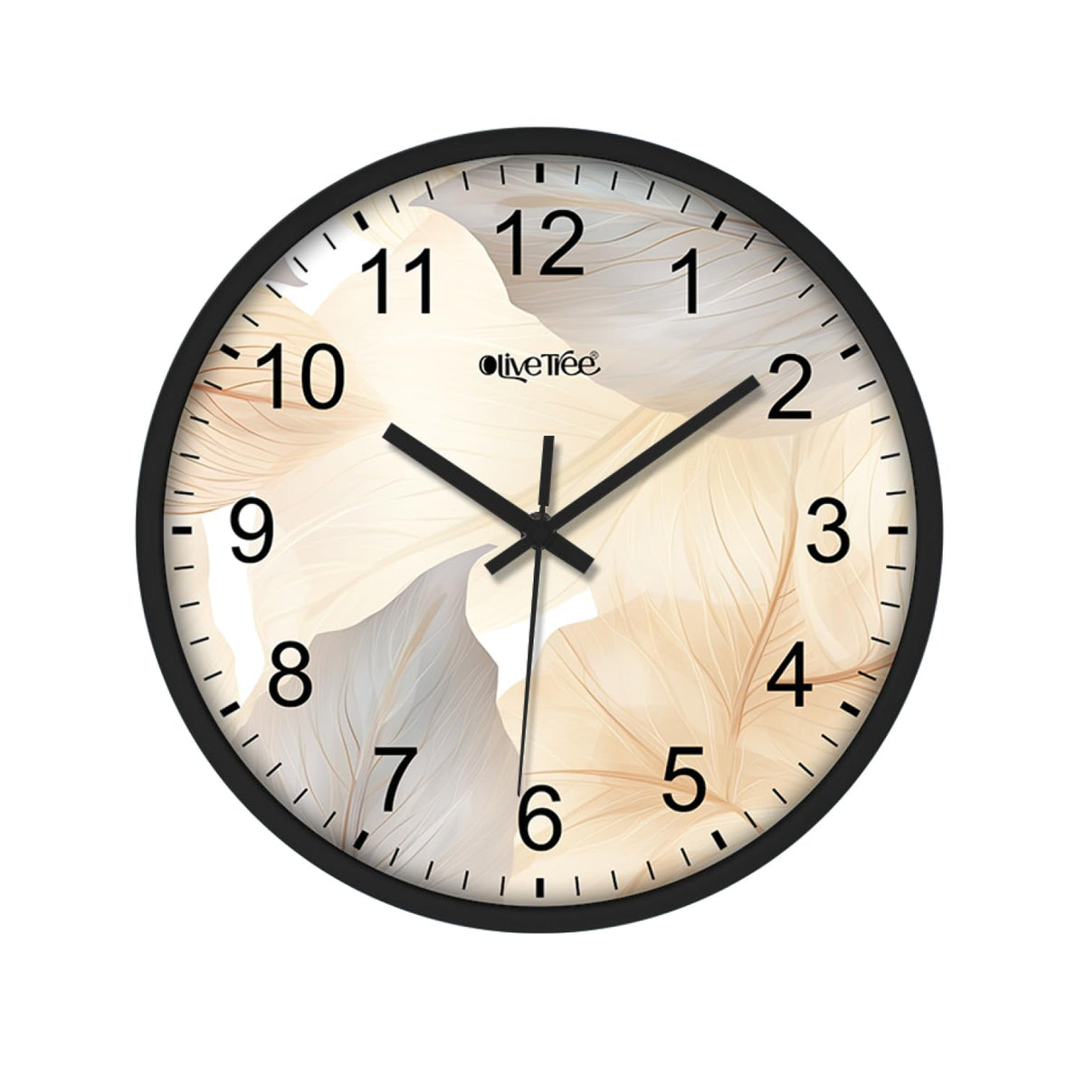 Olive Tree Wall Clock 12" Decorative Latest Plastic Wall Clock TIK-Tok Movement Classic Clock Battery Operated Round Easy to Read for Room/Home/Kitchen/Bedroom/Office/School - 9082