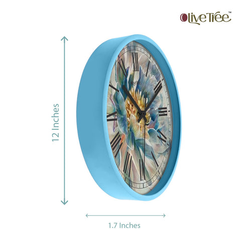 Olive Tree Wall Clock 12" Decorative Latest Plastic Wall Clock TIK-Tok Movement Classic Clock Battery Operated Round Easy to Read for Room/Home/Kitchen/Bedroom/Office/School - 9231