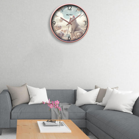 Olive Tree Wall Clock for Living Room, Home, Bedroom Walls, Kitchen, Office, Round Shape Designer Plastic Wall Clock for Home Decor, 12- inch,30 x 30 cm -9434