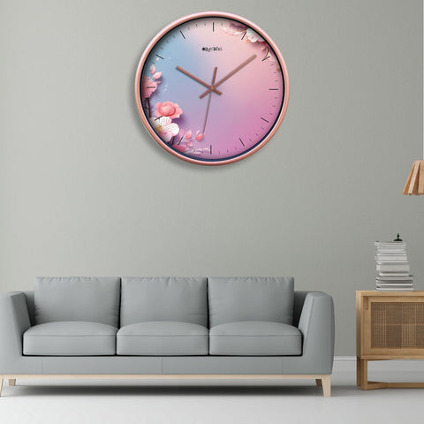 Olive Tree Wall Clock for Living Room, Home, Bedroom Walls, Kitchen, Office, Round Shape Designer Plastic Wall Clock for Home Decor, 12- inch,30 x 30 cm -9445