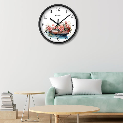 Olive Tree Wall Clock for Living Room, Home, Bedroom Walls, Kitchen, Office, Round Shape Designer Plastic Wall Clock for Home Decor, 12- inch,30 x 30 cm -9375