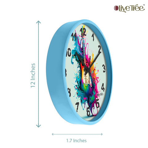 Olive Tree Wall Clock 12" Decorative Latest Plastic Wall Clock Tik-Tok Movement Classic Clock Battery Operated Round Easy to Read for Room/Home/Kitchen/Bedroom/Office/School - 9229