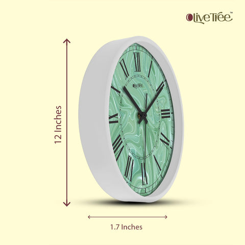 Olive Tree Wall Clock 12" Decorative Latest Plastic Wall Clock TIK-Tok Movement Classic Clock Battery Operated Round Easy to Read for Room/Home/Kitchen/Bedroom/Office/School - 9257