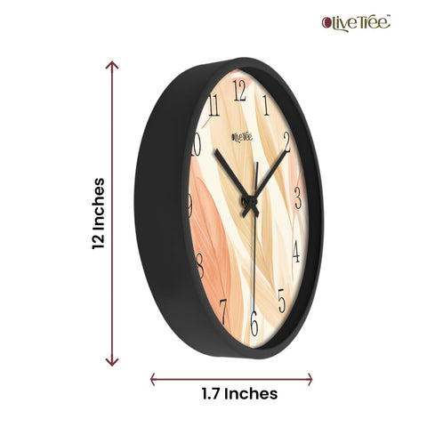 Olive Tree Wall Clock for Living Room, Home, Bedroom Walls, Kitchen, Office, Round Shape Designer Plastic Wall Clock for Home Decor, 12- inch,30 x 30 cm -9312