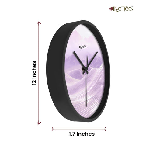 Olive Tree Wall Clock for Living Room, Home, Bedroom Walls, Kitchen, Office, Round Shape Designer Plastic Wall Clock for Home Decor, 12- inch,30 x 30 cm -9314