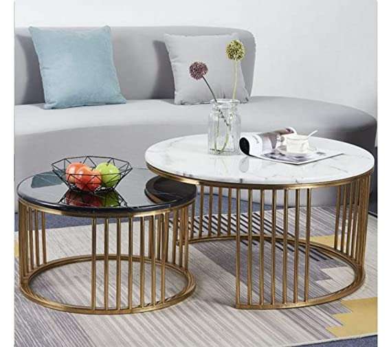 Classic Style Golden Coffee Table Set of 2