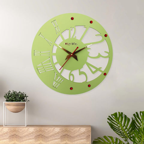 Olivetree Wooden Designer Non- Ticking Silent Wall Clock for Home | Wooden Wall Clock for Living Room Bedroom | Designer Wooden Stylish Clocks for Home/Wall Dcor - 1018