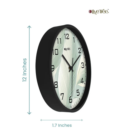 Olive Tree Wall Clock 12" Decorative Latest Plastic Wall Clock TIK-Tok Movement Classic Clock Battery Operated Round Easy to Read for Room/Home/Kitchen/Bedroom/Office/School - 9054