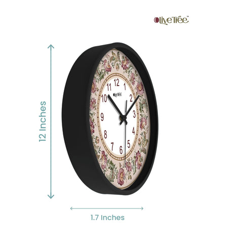 Olive Tree Wall Clock 12" Decorative Latest Plastic Wall Clock TIK-Tok Movement Classic Clock Battery Operated Round Easy to Read for Room/Home/Kitchen/Bedroom/Office/School - 9056