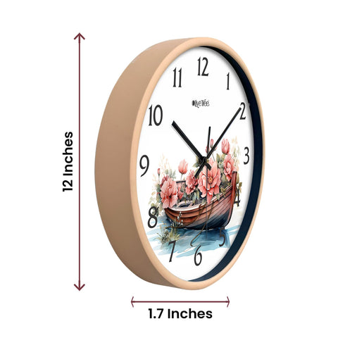 Olive Tree Wall Clock for Living Room, Home, Bedroom Walls, Kitchen, Office, Round Shape Designer Plastic Wall Clock for Home Decor, 12- inch,30 x 30 cm -9415