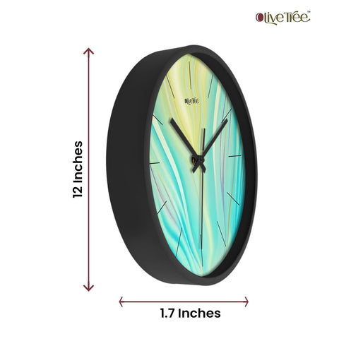 Olive Tree Wall Clock for Living Room, Home, Bedroom Walls, Kitchen, Office, Round Shape Designer Plastic Wall Clock for Home Decor, 12- inch,30 x 30 cm -9299