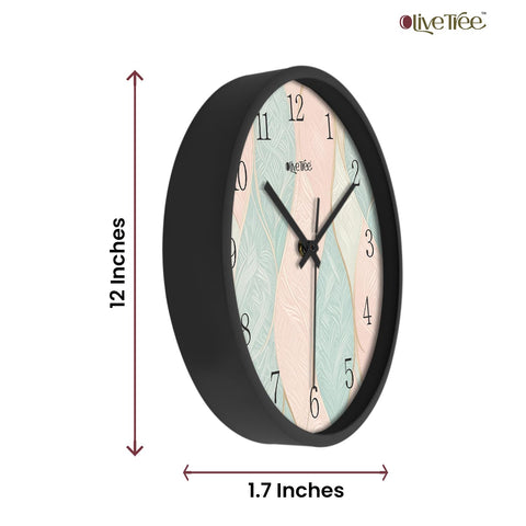 Olive Tree Wall Clock for Living Room, Home, Bedroom Walls, Kitchen, Office, Round Shape Designer Plastic Wall Clock for Home Decor, 12- inch,30 x 30 cm -9305