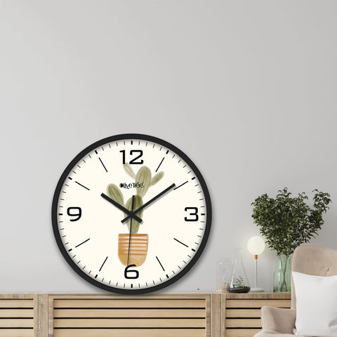 Olive Tree Wall Clock 12" Decorative Latest Plastic Wall Clock TIK-Tok Movement Classic Clock Battery Operated Round Easy to Read for Room/Home/Kitchen/Bedroom/Office/School - 9142