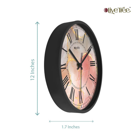 Olive Tree Wall Clock 12" Decorative Latest Plastic Wall Clock TIK-Tok Movement Classic Clock Battery Operated Round Easy to Read for Room/Home/Kitchen/Bedroom/Office/School - 9194