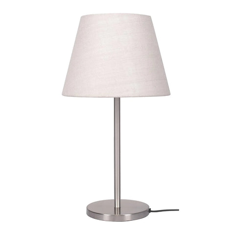 Table Lamp Sleek Silver 19 inches Height with Off White 10 inches Diameter Lamp shade